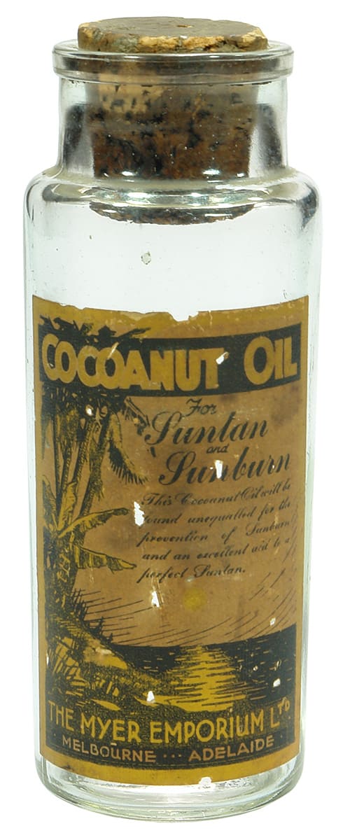 Cocoanut Oil Myer Emporium Vintage Bottle