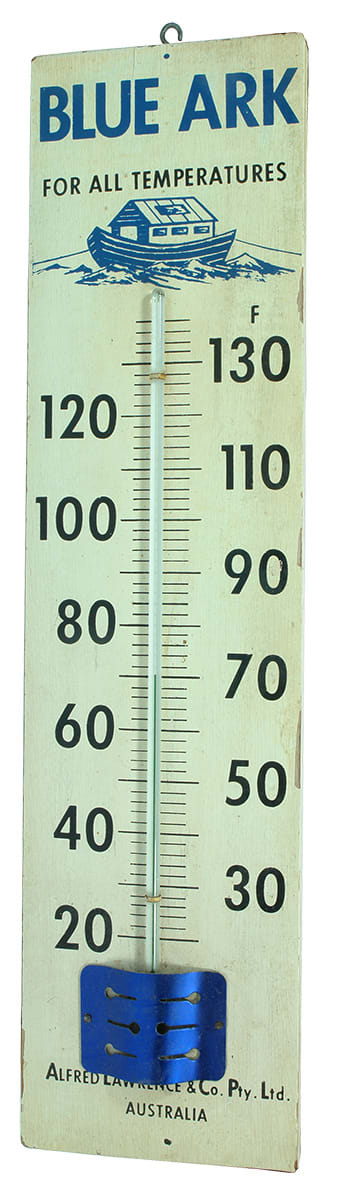 Alfred Lawrence Blue Ark Essences Advertising Thermometer