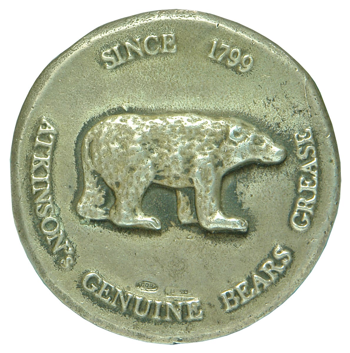 Atkinson's Genuine Bears Grease Silver Token