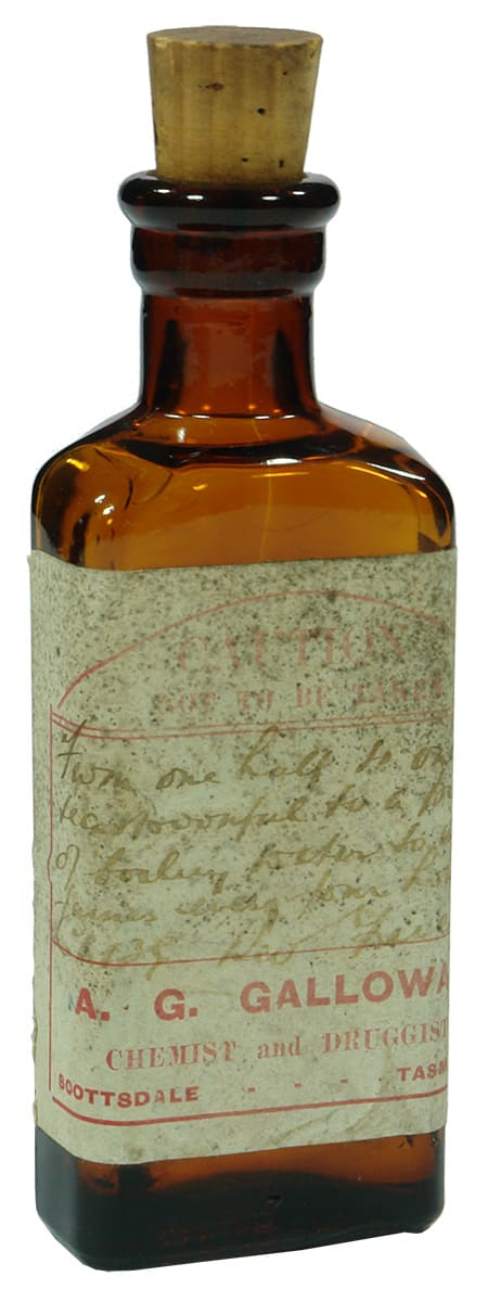 Galloway Chemist Scottsdale Tasmania Poison Bottle