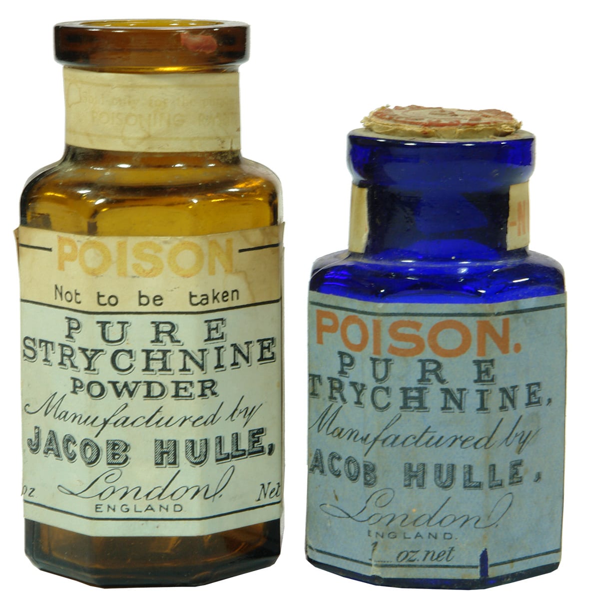 Jacob Hulle Strychnine Glass Bottles