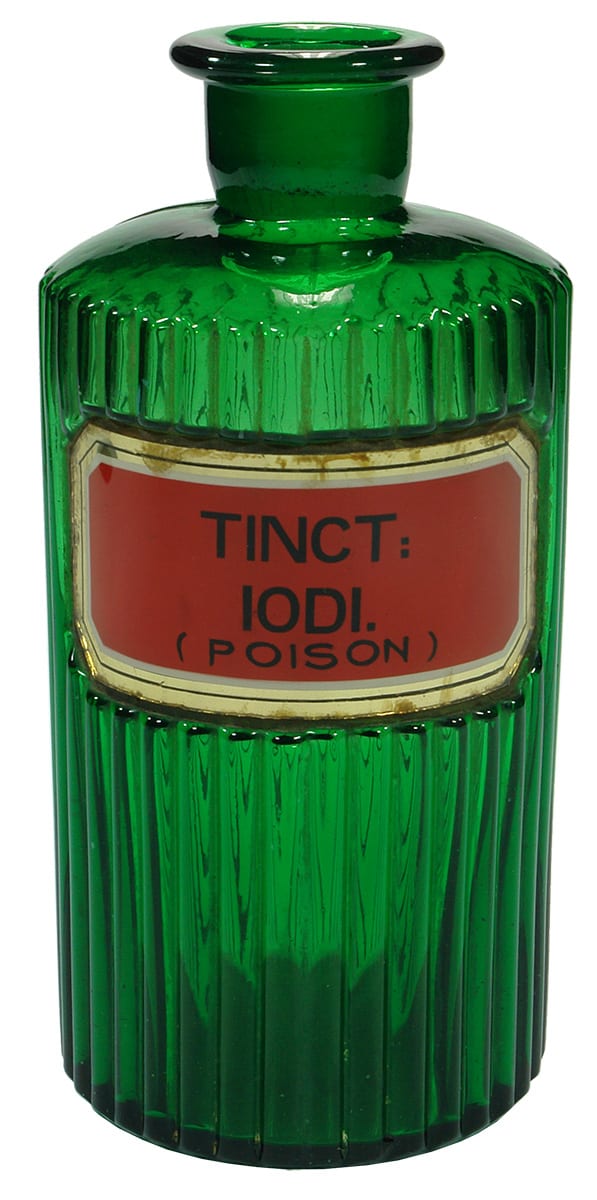 Tinct Iodi Green Glass Pharmacists Bottle