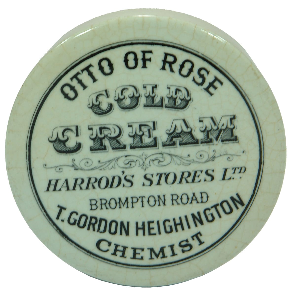 Otto Rose Cold Cream Harrod's Brompton Potlid
