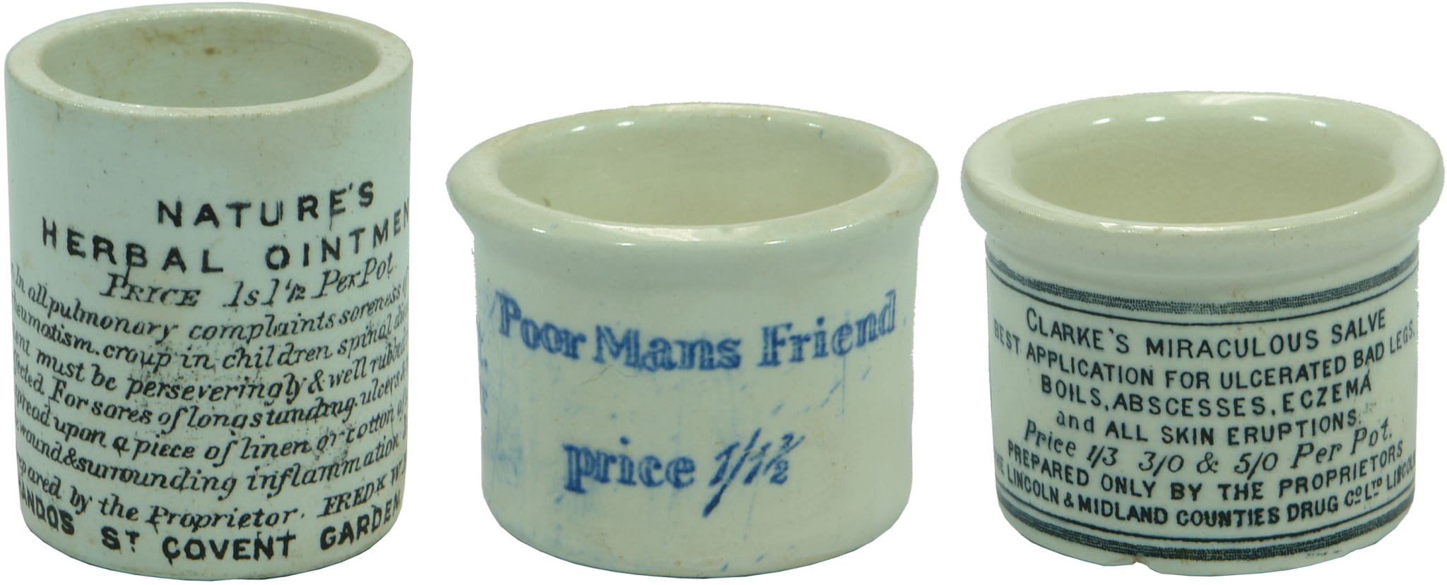 Quack Cure Ceramic Antique Pots