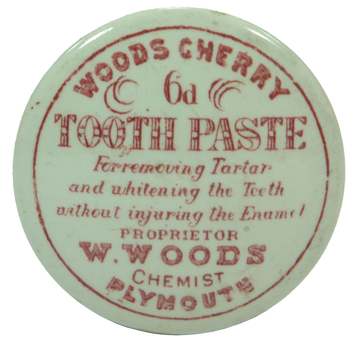 Woods Tooth Paste Pot Lid