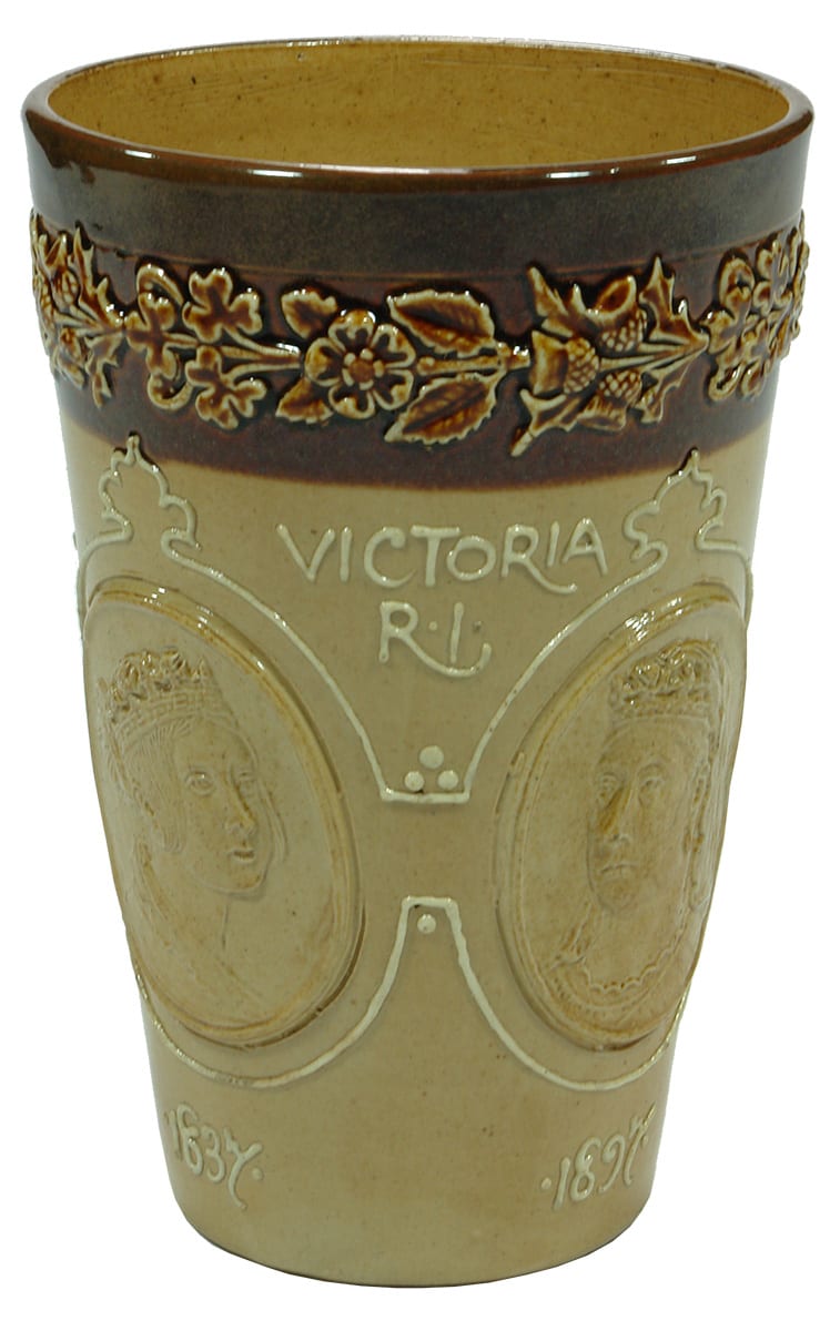 Queen Victoria Diamond Jubilee Doulton Lambeth Cup
