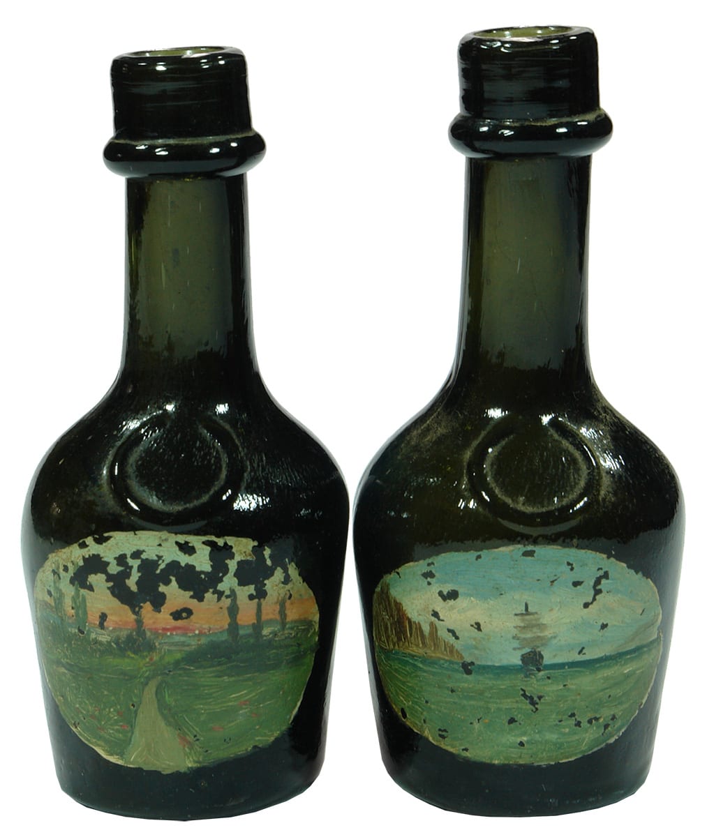 Sample Benedictine Bottles Painted Scenes