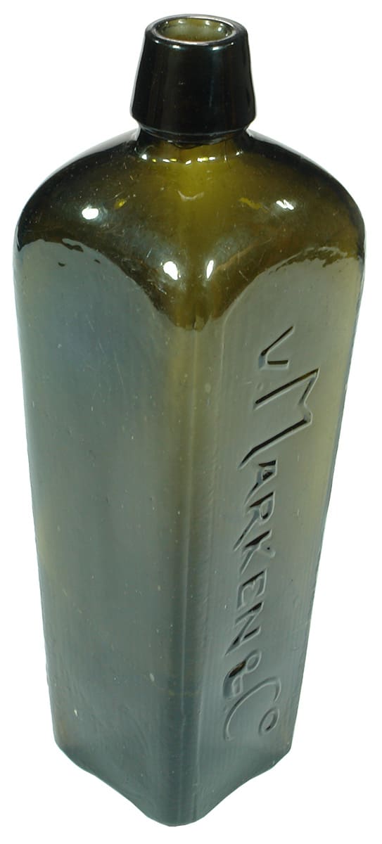 Marken Olive Green Glass Gin Bottle