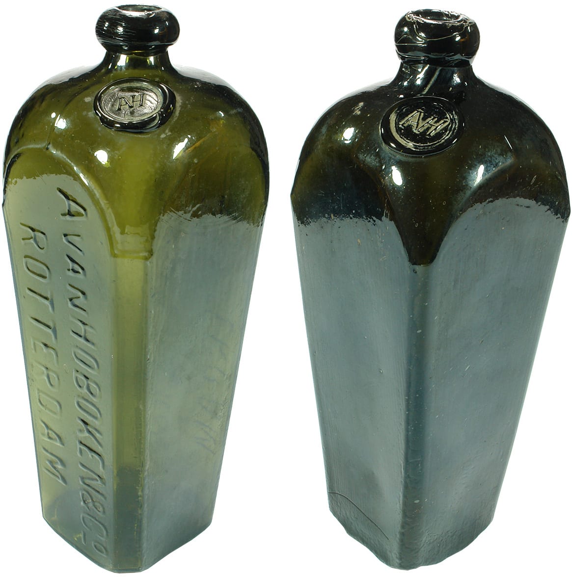 AVH Hoboken Rotterdam Antique Square Gin Bottles