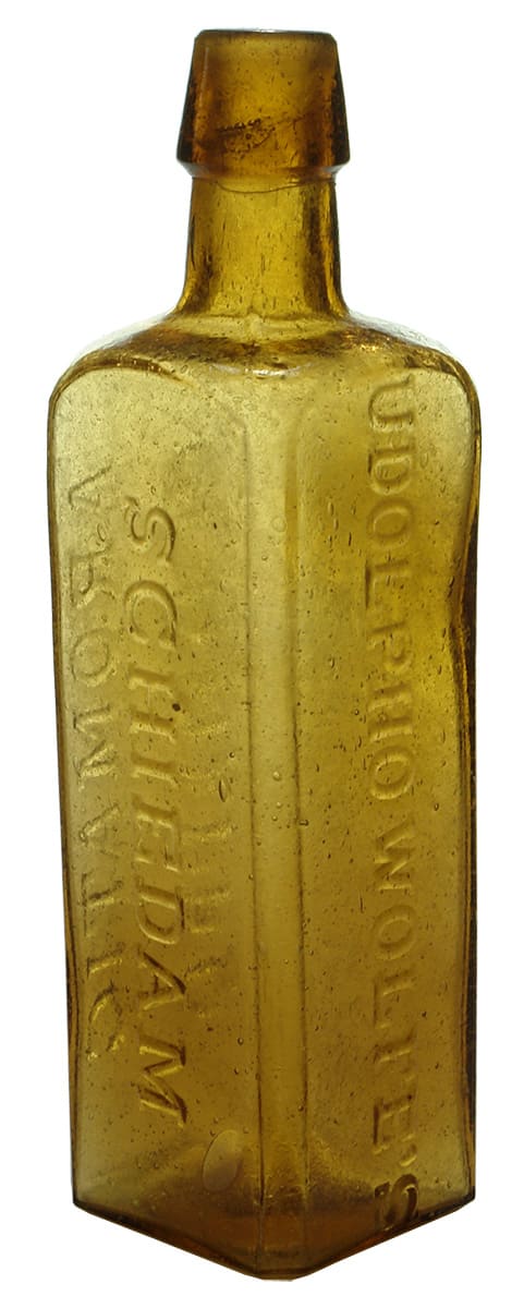 Udolpho Wolfe's Schiedam Aromatic Schnapps Bottle