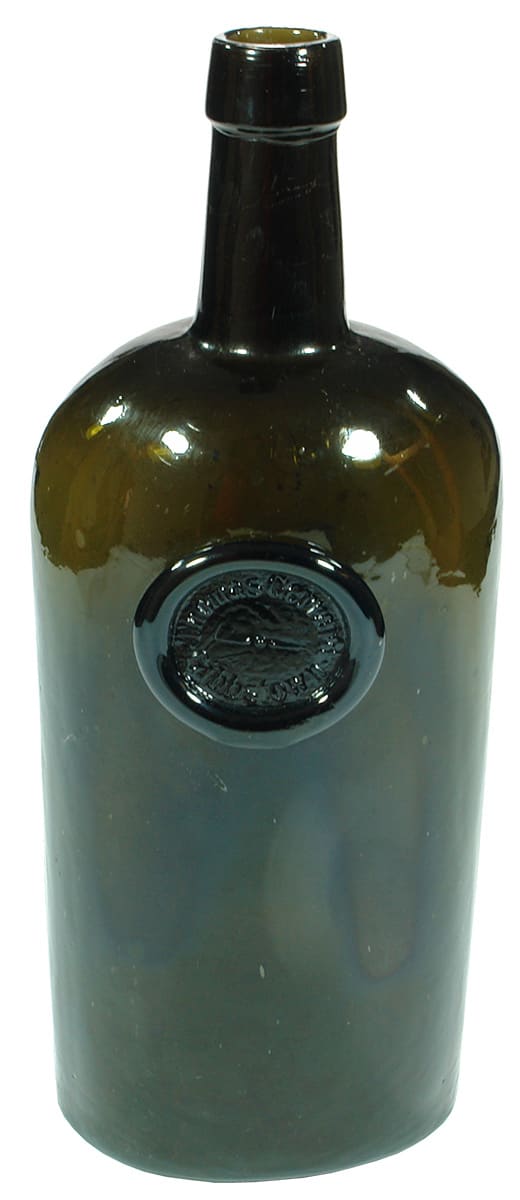 Thomas Gerrard Gibbstown Black Glass Seal Bottle