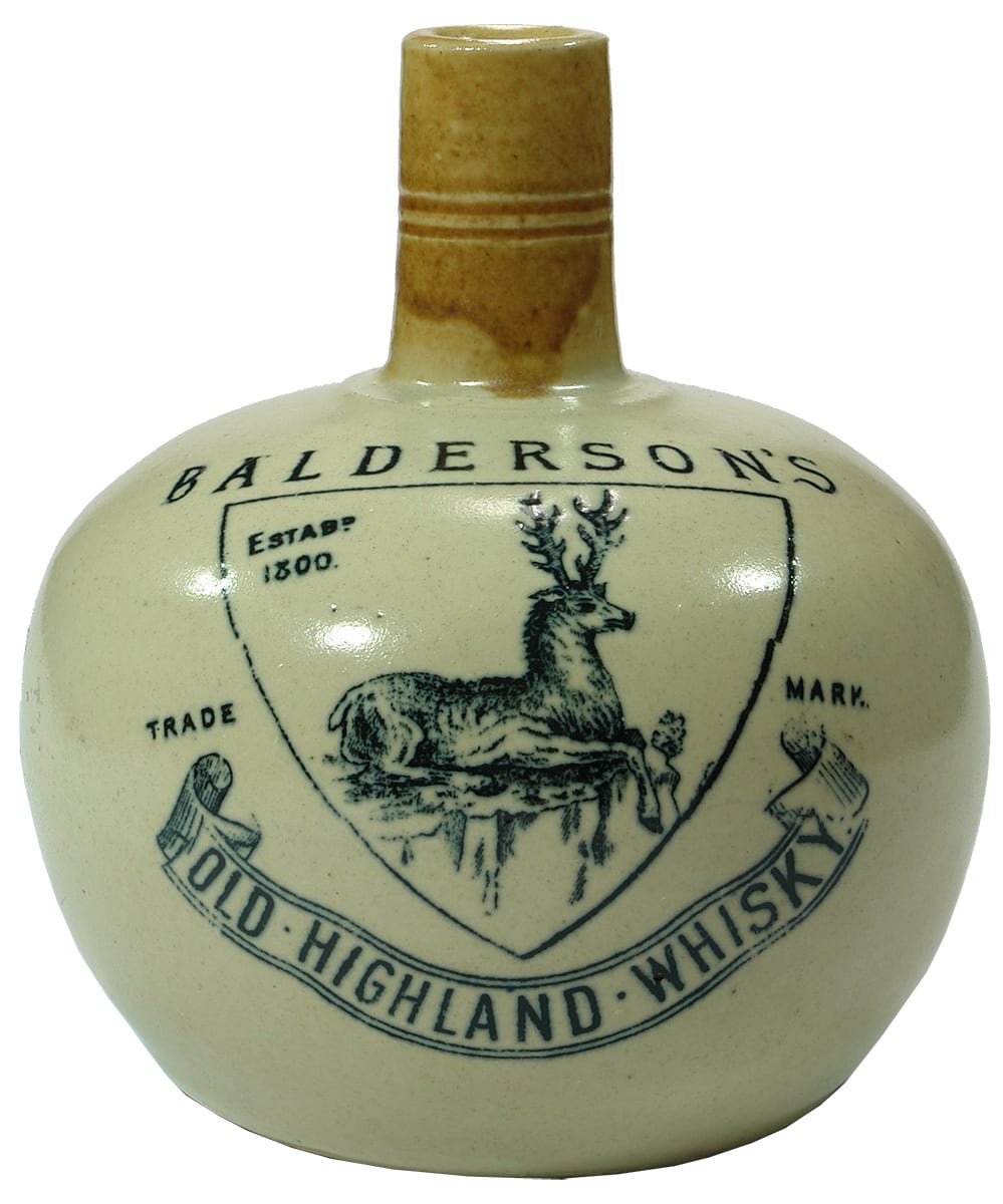 Balderson's Old Highland Whisky Deer Stoneware Jug