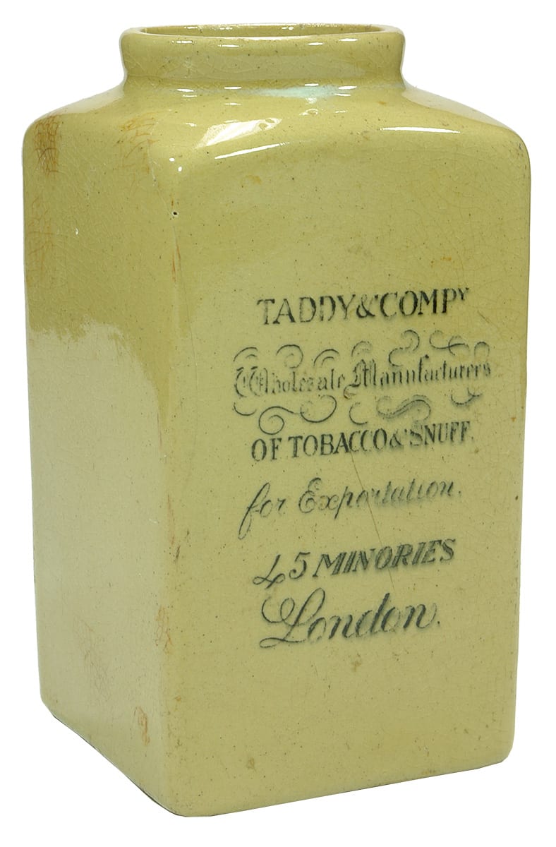 Taddy Wholesale Manufacturers Tobacco Snuff Minories London Jar