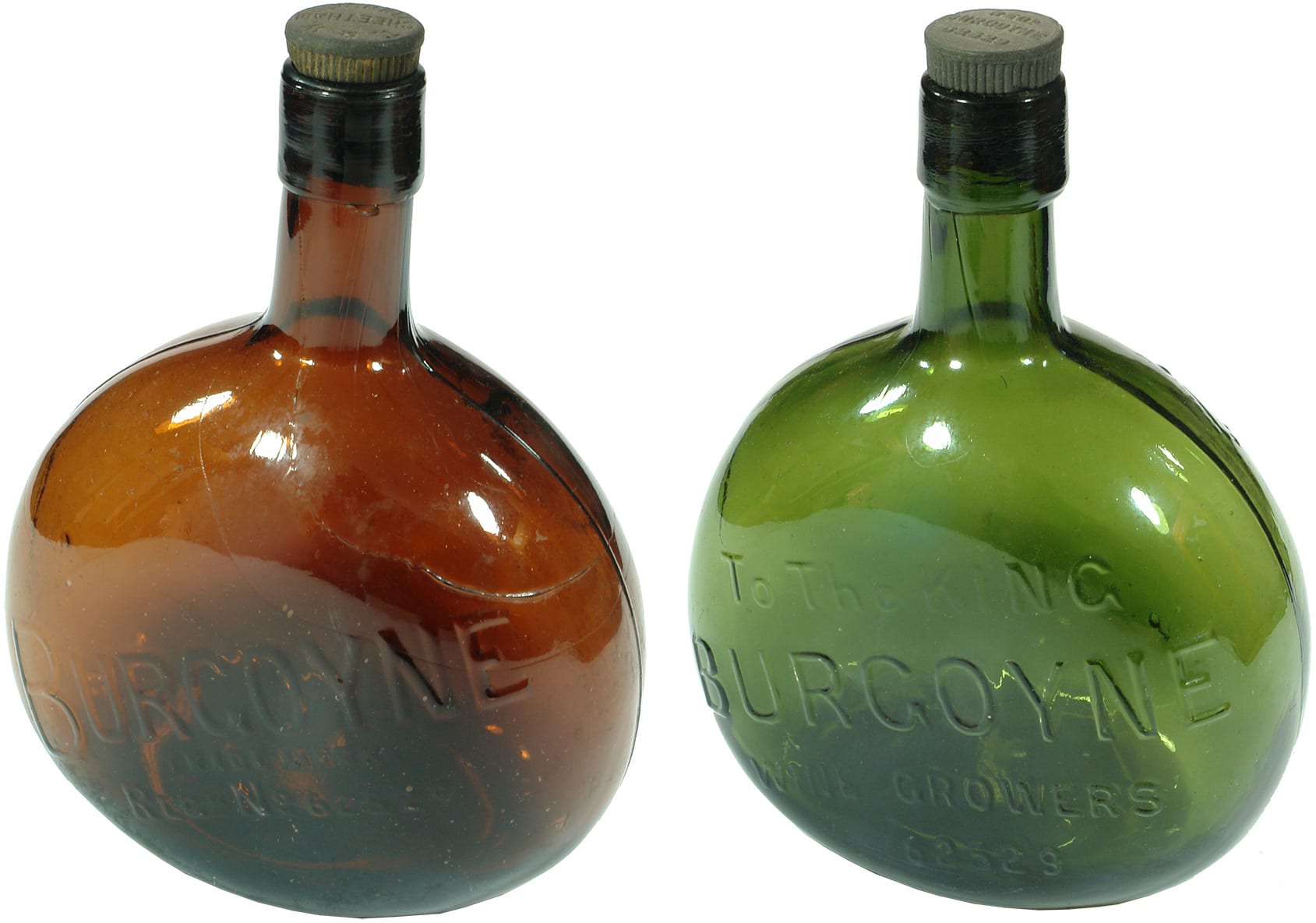 Burgoyne Wine Growers Chestnut Shape Wine Bottles