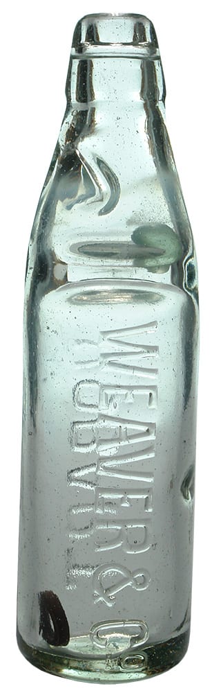 Weaver Aerated Waters Hobart Codd Bottle