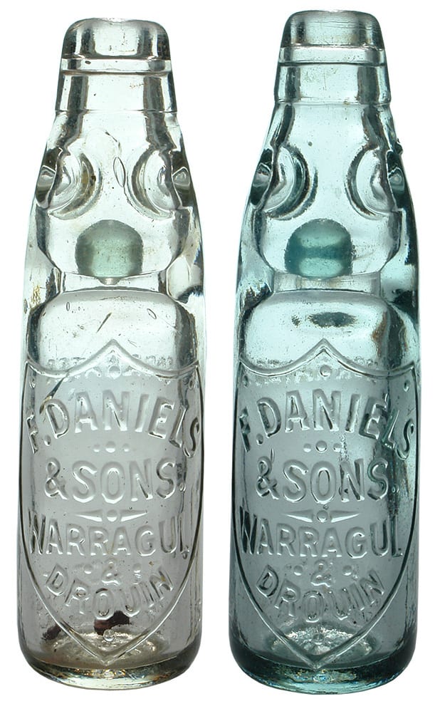 Daniels Soda Water Drouin Vintage Codd Bottles