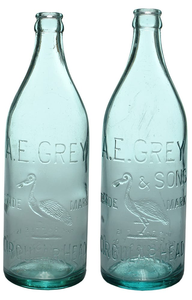 Grey Circular Head Pelican Old Bottles