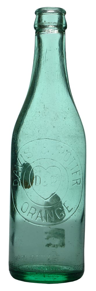 Davis Potter Orange Crown Seal Lemonade Bottle