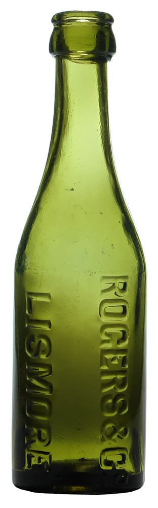 Rogers Lismore Crown Seal Green Bottle