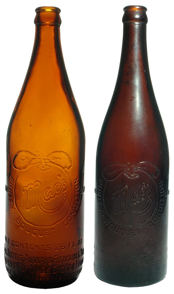 Mac's Cyder Amber Glass Bottles