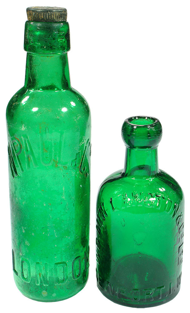 Emerald Green Glass Mineral Water Bottles