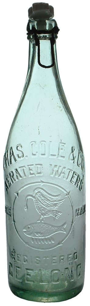 Chas Cole Aerated Waters Geelong Lightning Stopper Bottle