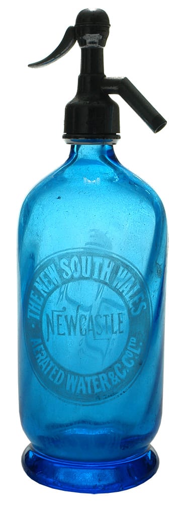 New South Wales Newcaste Blue Soda Syphon