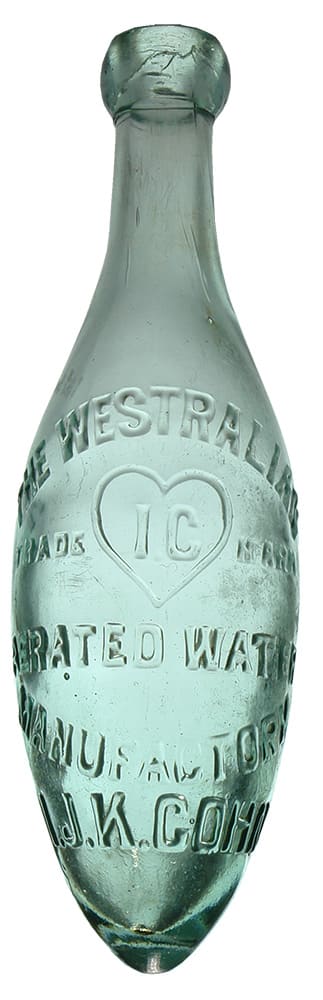 Westralian Aerated Water Factory Cohn Torpedo Bottle