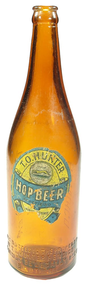 Hunter Bendigo Hop Beer Amber Labelled Bottle