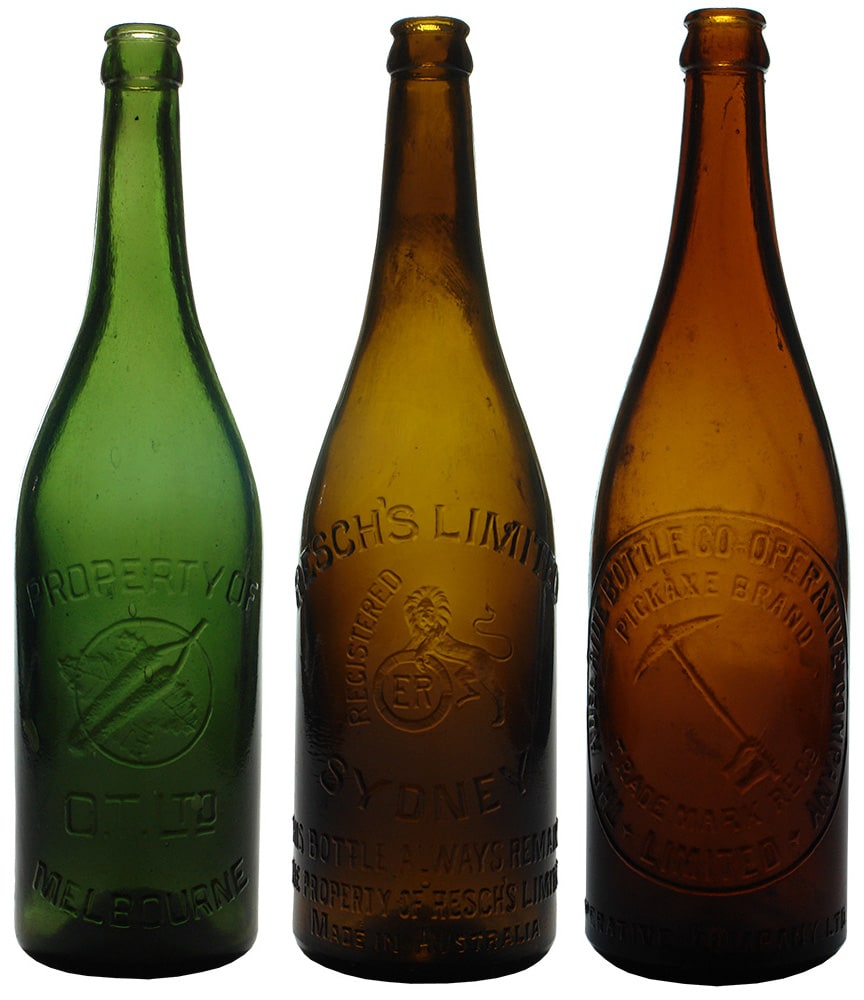 Crown Seal Beer Bottles OT Resch's Pickaxe