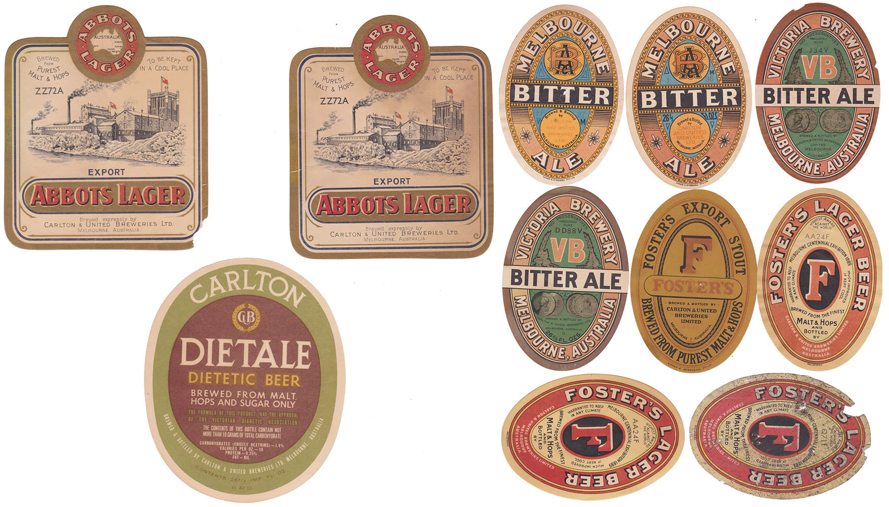 Carlton United Breweries Original Labels