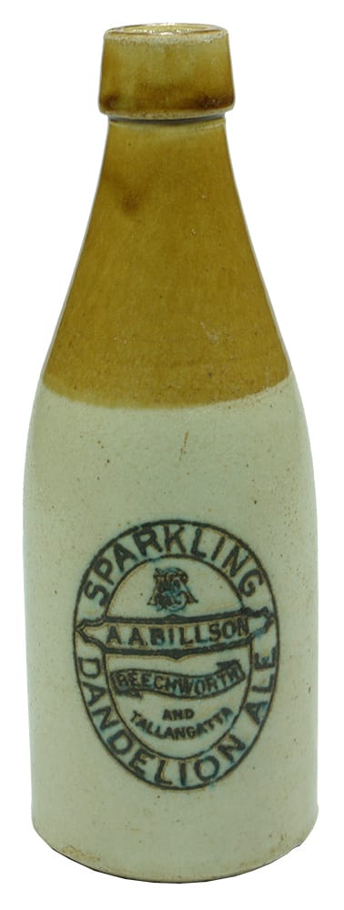 Billson Beechworth Tallangatta Dandelion Ale Stoneware Bottle