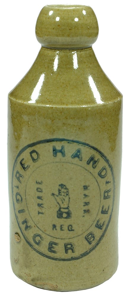 Red Hand Ginger Beer Perth Stoneware Bottle