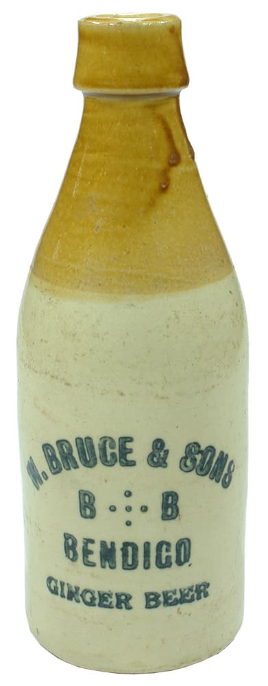 Bruce Sons Bendigo Stoneware Ginger Beer Bottle