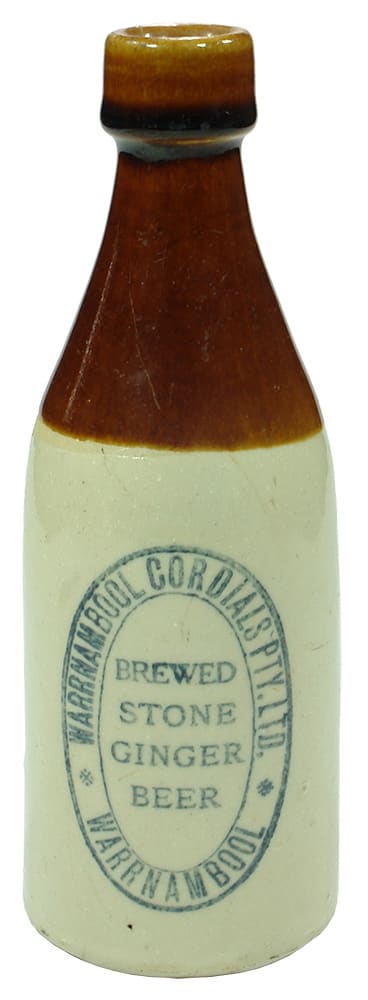 Warrnambool Cordials Ginger Beer Stoneware Bottle