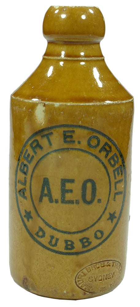 Albert Orbell Dubbo Stoneware Ginger Beer Bottle