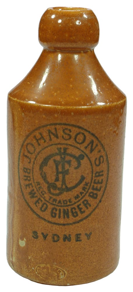 Johnson's Brewed Ginger Beer Stoneware Bottle