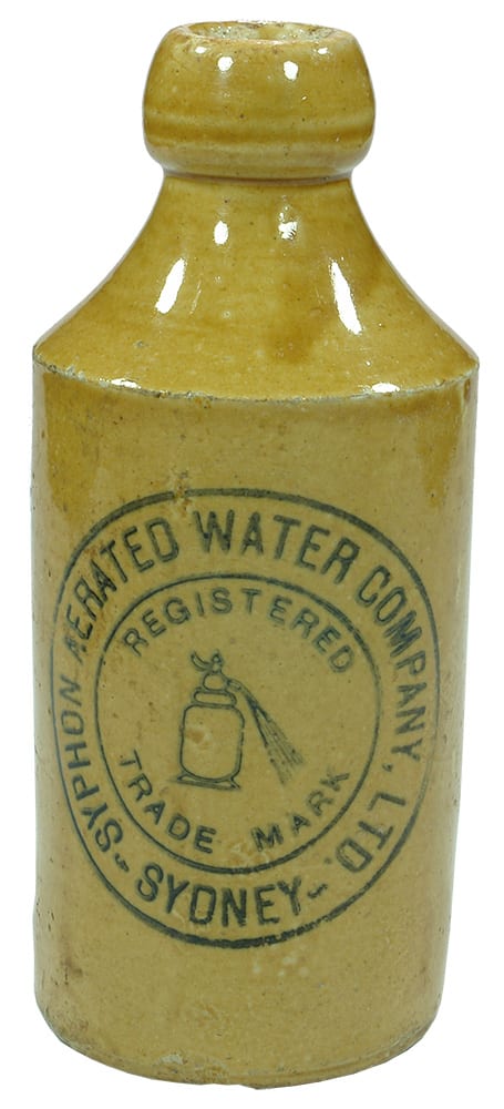 Syphon Aerated Water Company Sydney Stoneware Bottle