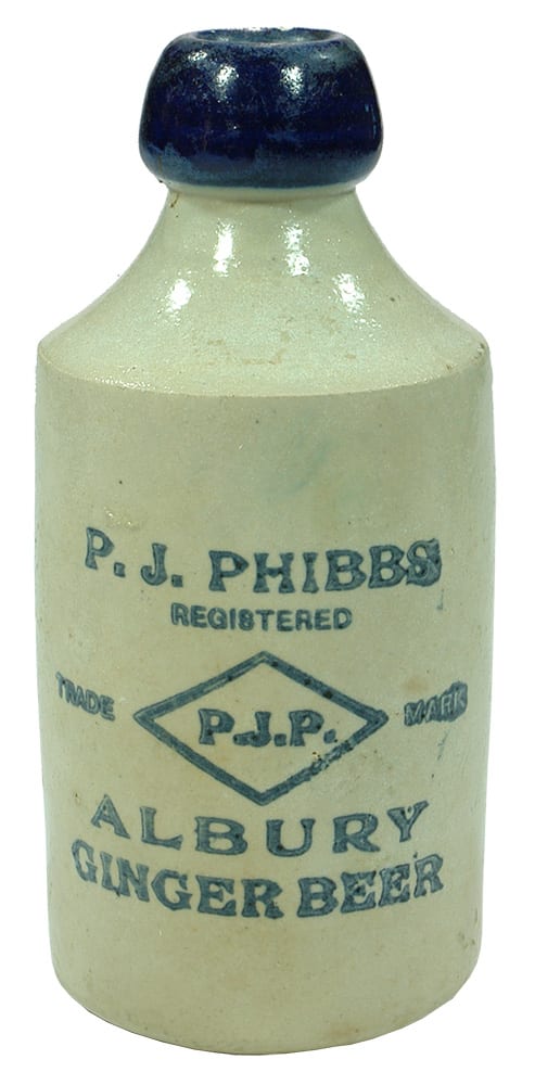 Phibbs Albury Blue Top Ginger Beer Bottle