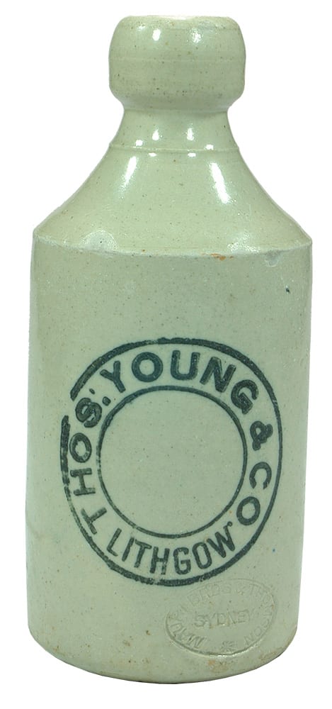 Thos Young Lithgow Stoneware Ginger Beer Bottle