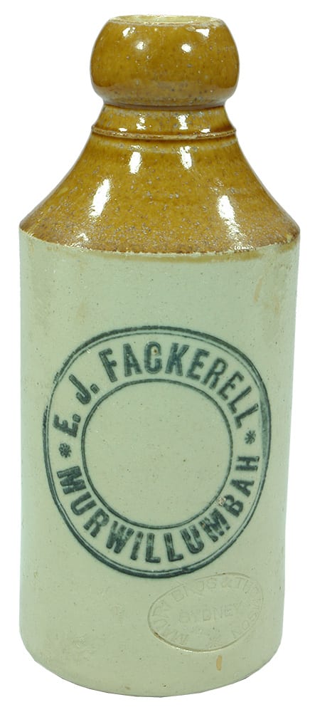 Fackerell Murwillumbah Stoneware Ginger Beer Bottle