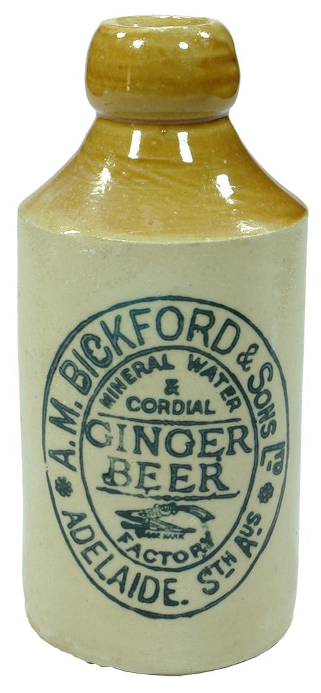 Bickford Adelaide Ginger Beer Stoneware Bottle