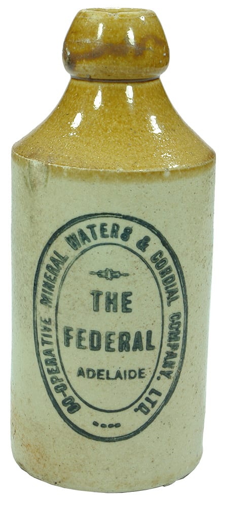 The Federal Adelaide Stoneware Ginger Beer Bottle