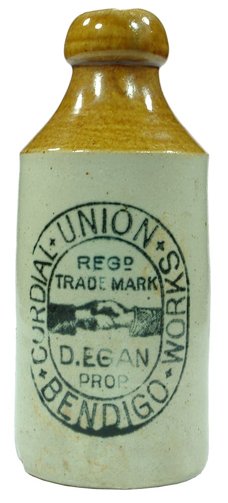 Union Cordial Works Bendigo Stoneware Ginger Beer