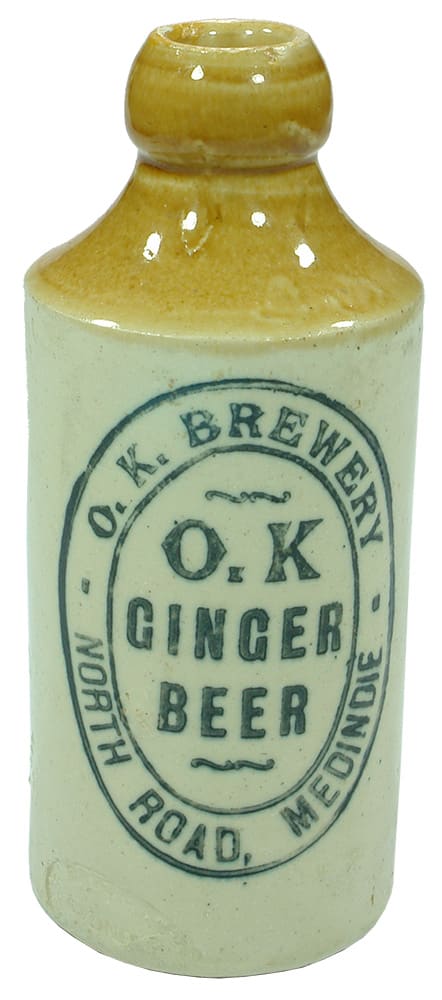 OK Brewery Medindie Stoneware Ginger Beer Bottle