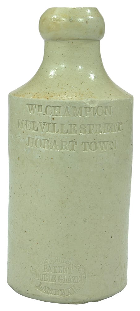 Champion Melville Street Hobart Town Stoneware Bottle