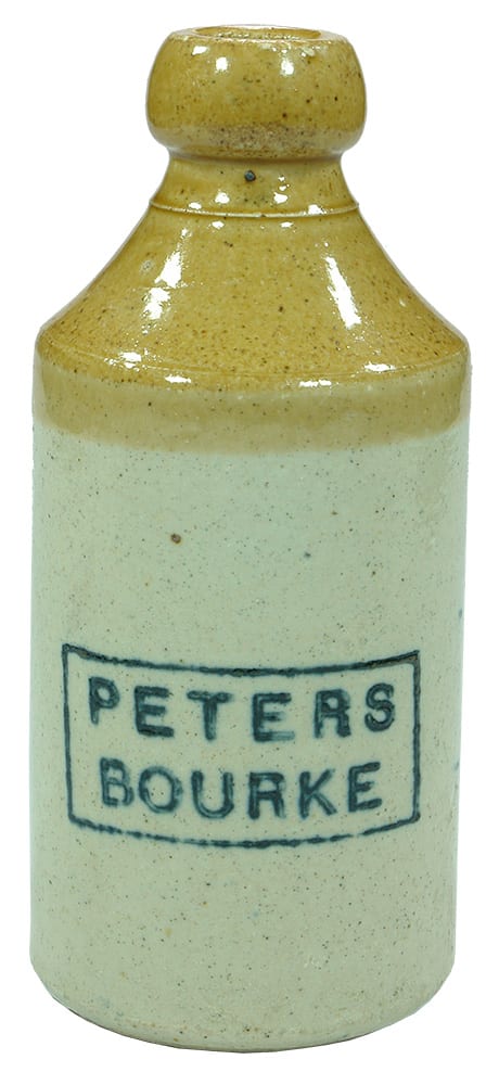 Peters Bourke Stoneware Ginger Beer Antique Bottle