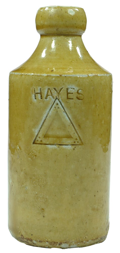 Hayes Pyraid Impressed Stoneware Ginger Beer Bottle