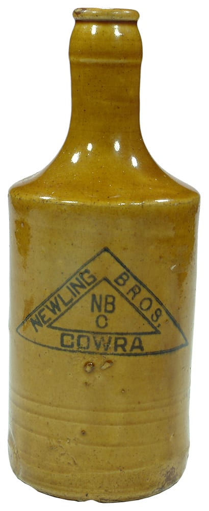 Newling Bros Cowra Stoneware Ginger Beer Bottle