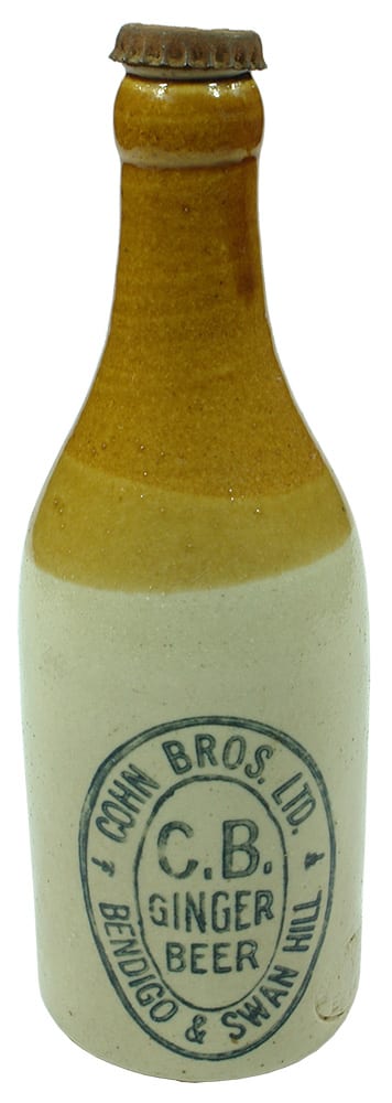 Cohn Bros Bendigo Swan Hill Stoneware Bottle